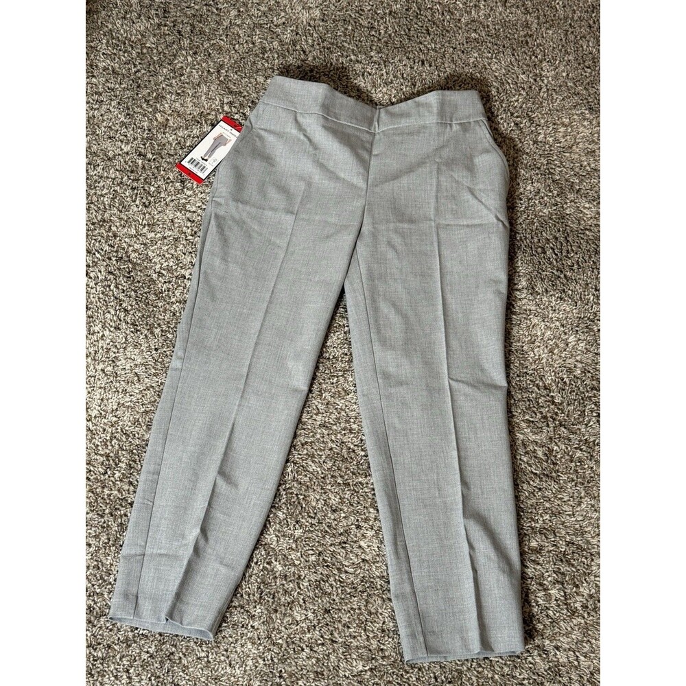 NWT Hilary Radley Heather Gray Mid Rise Slim Leg Pull On Pants Size M